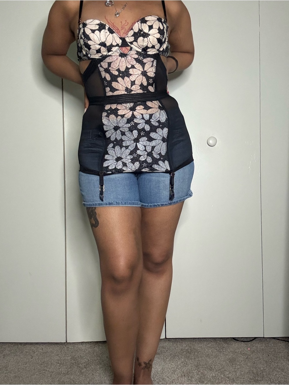 Victoria secret corset Bustier Top with Garter Details